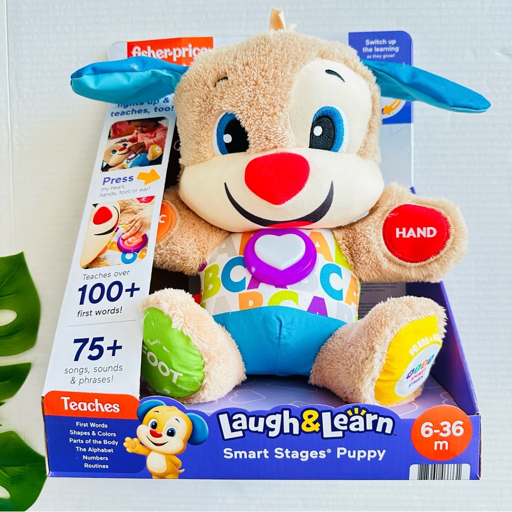 Fisher-Price Laugh & Learn Smart Stages Puppy Plush Learning Toy for Baby Infant